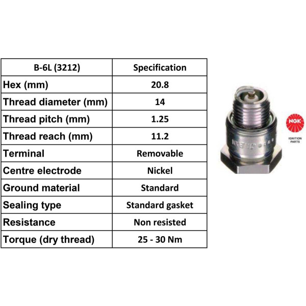 NGK NGK Spark Plug B6L Plugs [Box 10]